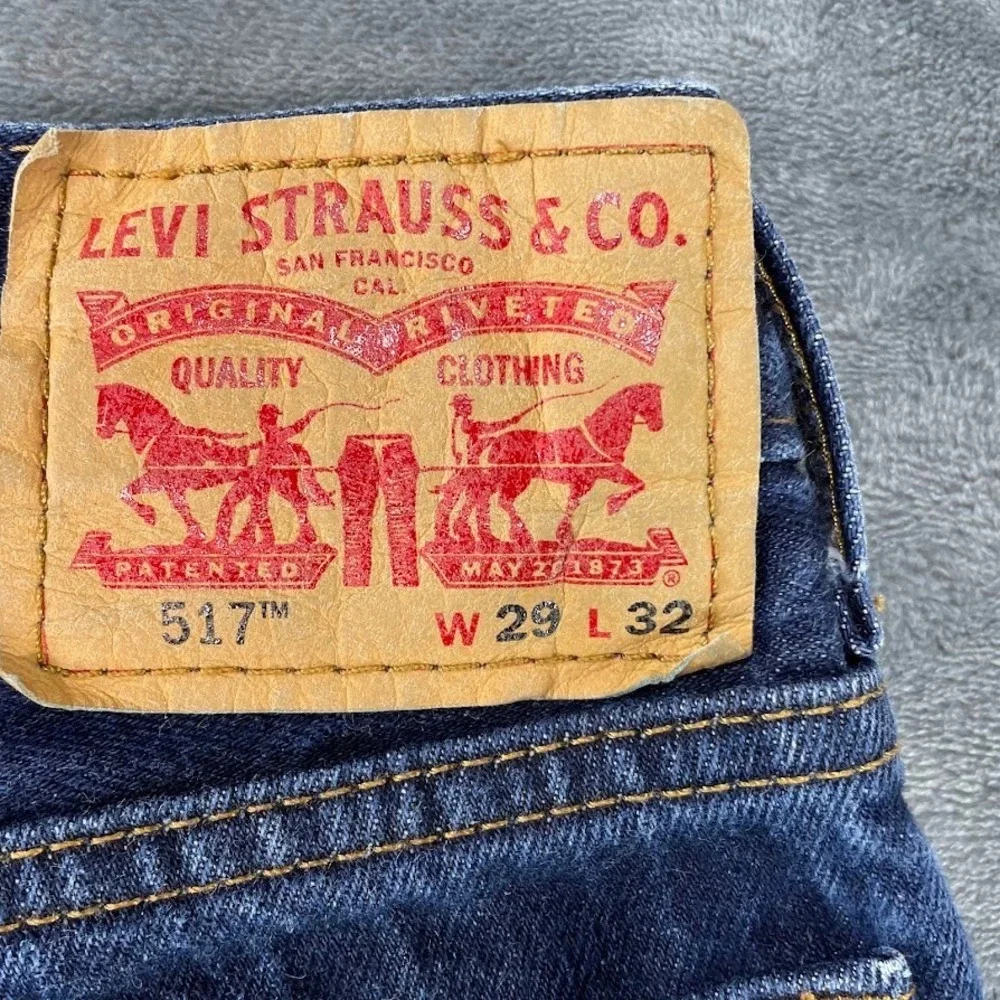 Levis 517 Bootcut Denim Jeans 29x32 Mens Dark Wash Blue Western Cowboy Bootcut